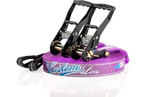 ‎SPIDER SLACKLINE SPIDER SLACKLINE TKSA5 - Custom Slackline Kit erfahrene Slackliner oder Anfänger - Komplettset mit Gurtband Länge 35m mit 2X Ratschen
