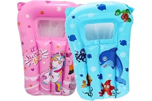 Materassino Gonfiabile per Bambini, Dwafill 2 Pezzi Tavoletta Mare Bambino, Tavola da Surf Gonfiabile, Gonfiabili Piscina, 3-14 Anni, per Scivoli d'acqua, Spiagge, Parchi Acquatici