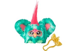 Furby Hasbro Furblets, Mello-NEE, Juguete de Peluche Electrónico, Tamaño Mini, Compañero Coleccionable, Personaje en Color Verde y Rosa, Idea de Regalo, Mascota Interactiva, Regalo de Papá Noel