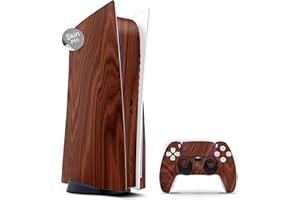 Skins4u Skin Design kompatibel mit Playstation 5 Disk Edition Vinyl Aufkleber Sticker Folie Gaming Case PS5 Cover Konsole Controller Rosewood