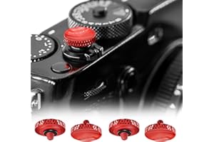 REYGEAK 4 sztuki wyzwalaczy, stop aluminium, wklęsły przycisk spustu, miękki spust, do Leica, do Fujifilm X100VI X-T30, X-T20, X-T10, X-T5, X-T4, X-T3, X-PRO (4 czerwone)