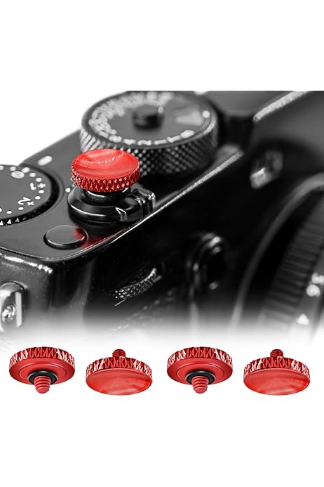 2 Déclencheurs Souples Pour Appareil Photo DSLR - Surface Concave, Cuivre - Compatible Fujifilm, Canon, Nikon, Etc.