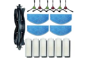 S YTALAND Accesorios de repuesto para robot aspirador Tikom G8000 G8000 Pro HONITURE G20, 1 cepillo de rodillo principal, 6 cepillos laterales, 6 filtros HEPA, 4 almohadillas de fregona