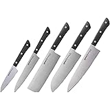 SAMURA Set di 5 coltelli Premium Harakiri Realizzati con Lo Straordinario Acciaio Inossidabile Giapponese con Lame Affiliate 