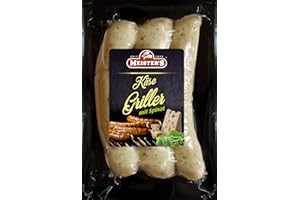 MEISTER'S BBQ Käsegriller mit Spinat | Gourmet Bratwurst mit Käse Emmentaler | Bautzner Wurst zum Grillen und Braten | 300g