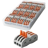 CESFONJER Lever-Nut Assorted Connector, 6 Hole Bilateral Pressure Bar Terminal Block, Assorted Conductors Compact SPL-3 Cable