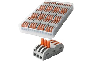 CESFONJER Compact Connettore, Morsettiera a Barra di Pressione Bilaterale a 6 fori, Grigio SPL-3(12 Pack) Per Conduttore Elettrico Morsettiera Filo