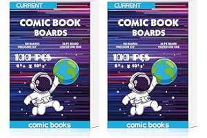 YSCare 200 Comic Book Boards, Current Size Comic Book Boards, Acid-Free Backing Board,Thick and Durable Books Board for Regular Comics Archival (White)