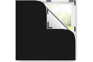 Inwee Blackout Blind Stick On, 300x145cm No Drilling Blackout Curtain for Window, Fits Any Size Shape Window, Portable Blackout Blinds for Bedroom, Loft, Travel, RV, with 24 Magnets