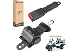 10L0L Cintura di sicurezza per golf cart Yamaha, EZGO, Club Car, 106,7 cm, universale, retrattile, con fibbie, con certificazione DOT