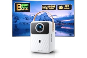 ProyectorPortátil【Batería Incorporada & Android TV】, Proyector Full HD 1080P Soporte, 26000 Luming Enfoque Electrico TOPTRO Proyector WiFi Bluetooth Cine en Casa para Android/iOS/USB/TV Stick/PS5