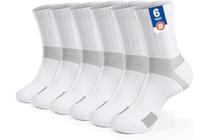 PERMANENTLY001 6-Paia Caviglia-Comressione Calzini Sportivi Uomo Donna, Calze da Tennis Imbottiti Anti-vesciche, allenamento atletico Pallavolo Padel Badminton Corsa Basket Trekking..Scatola-pacchetto