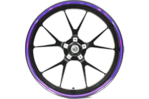 FINEST FOLIA Rim Wheel Racing Sticker Self-Adhesive 0.275 Inch with Assembly Tool for Motorcycle Car Bicycle Universal Decal Decorative Stripe 16" 17" 18" 19" (Hologram Purple)