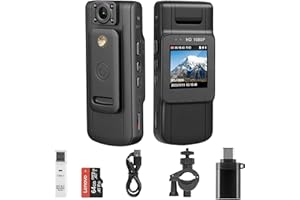 SPIKECAM Body Camera with Audio and Video, 1.5" Screen for Instant Video Management, Long Lasting 8Hr Video Recording Body Cam with Versatile Clips, Ideal for Police, Security, Civilian