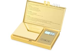Fuzion Gram Scale, 200gx0.01g Digital Pocket Scale Gold Titanium Plating, High Precision Small Scale, 6 Units Jewelry Scale with Back-Lit LCD, Tare Function for Food, Powder, Herb, Arrow, Travel