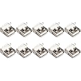 Futheda 10PCS USB Socket Jack Connector Type A Female PCB Mount 4-Pin 90 Degree