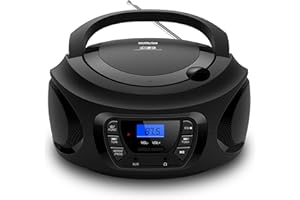 Silva Schneider PCD 25.1 – Tragbarer CD-Player mit UKW-PLL Radio, LCD-Display, 30 Senderspeicher, AUX-In & Kopfhöreranschluss, Netz-/Batteriebetrieb – Schwarz
