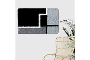 VIONNPPT Abstrakte Kunst Muster Knüpf-Sets Knüpfteppich Zum Selber, Teppich Kreuzstich Set Geschenk für Erwachsene, DIY Knüpfkissen Latch Hook Kits mit Vordruck (Quadrat,60cmx40cm)