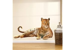 wondever Pegatinas de Pared Safari Guepardo Adhesivos Pared Decorativos Animales de la Jungla Leopardo Vinilos Pared para Salón Dormitorio Habitación Infantiles