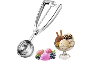 Eislöffel Portionierer Edelstahl, MXJFYY Eisportionier mit Auslöser, 5CM Eisportionierer Edelstahl 304 Cupcake Scoop mit Auslöser und Komfortablem Griff für Keks, Melonenkugel, Muffin, Fleischball