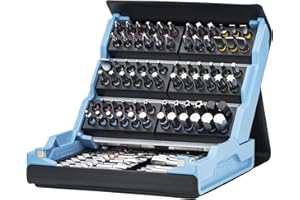 HAZET Smartcase Bit-Satz 2200SC-3 I 96-teilig, Antrieb: Sechskant 6,3 (1/4 Zoll), maximal viele Werkzeuge auf kleinstem Raum für beste Übersicht I klappbarer Werkzeug-Satz Made in Germany