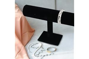 MEIYAXINWIN Armband Ständer, 23,5 x 15 x 7 cm T Bar Halter Samt Schwarz Schmuckständer T Uhrenständer für Aufbewahrung Schmuck, Uhren, Armbänder, Haarreifen