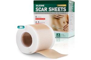 UYUYONG YUYong Ruban Adhésif en Silicone pour Cicatrices Feuilles de Cicatrices en Silicone Bandes de Cicatrice Réutilisable Pansement Silicone Cicatrice pour Césariennes Brûlures Chéloïdes Acné 4 x 300 cm