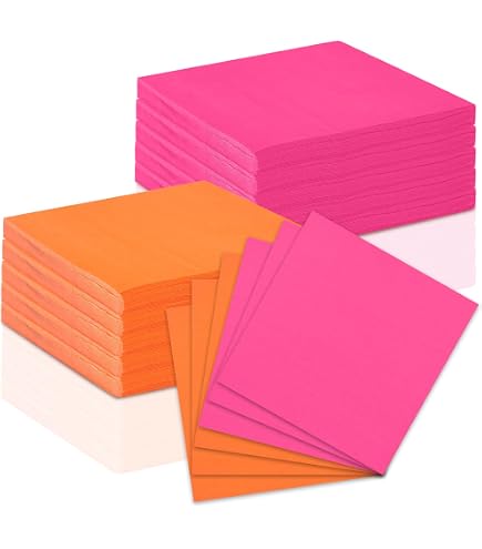 120 Serviettes Cocktail 24 Couleurs - 12.7x12.7cm - Jetables Papier - Fête/Mariage