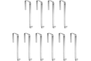 Vantasii 10 Pack Over The Door Metal Hook Hanger to Fit Interior Doors with Thickness from 1.3" to 1.65"