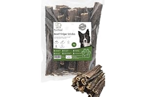 PAWLICIOUS 1 Kg Bag Dried Buffalo Beef Tripe Sticks for Dog Snacks, 100% Natural Air Dried Dog Treat Chews, Protein & Law Fat, Perfect for Sensitive Stomachs Suitable for All Breeds and Size