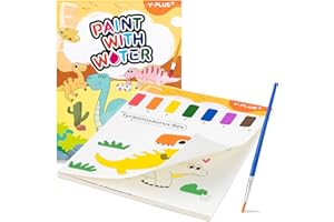 YPLUS Peinture avec Livres d'eau pour Tout-Petits ，Papier de Peinture Aquarelle Enfants 1-4 Ans ， Cadeau Artisanat d'art avec Pinceau - Dinosaure