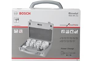 BOSCH ACCESSORIES Bosch Professional Coffret de 14 Scies Trépan HSS BiM Progressor for Wood & Metal Set Installations Sanitaires (pour l'acier inoxydable et métal, Ø 19-76 mm, Accessoire pour Perceuses)