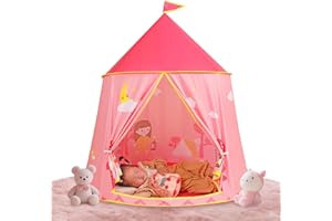 GEIWENLE Tienda de campaña para niños pequeños, tienda de campaña de princesa, carpa de castillo, tienda de campaña india portátil, tienda de campaña Tippi, certificado EN71, casa de juegos para uso en