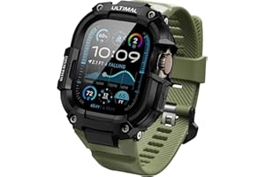 ULTIAML Schutzhülle mit Armband Kompatibel mit Apple Watch ultra 2/ultra 49mm, Einstellbar Stoßfest Sportarmband，Robustem Premium Armband (Grün)