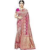 Yashika Women's Trendy Banarasi Kanjivaram Navy Color Art Silk Saree with Blouse Material