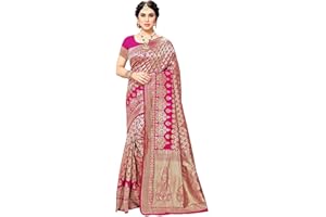 Yashika Women's Trendy Banarasi Kanjivaram Navy Color Art Silk Saree with Blouse Material