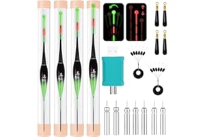CHENBOOW Accessoires de Pêche,4 Pièces Flotteur Pêche,Flotteurs de Pêche à LED,Flotteurs pour Pêche,Bouchon Peche,Bouchon Lumineux Peche,pour la Pêche au Lac,Rivière ou étang