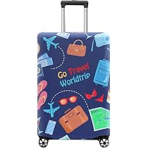 Amexo Elastique Housse de Valise Bagage Voyager Couverture Protection de Valise Housse Trolley Case Cover Protector pour 22-32 Pouce Valise (M
