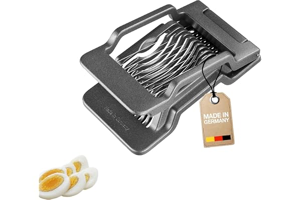 Westmark Äggskärare Justus Black Edition, Äggdelare För Runda Och Ovala Skivor, Extra Vassa Rostfria Ståltrådar