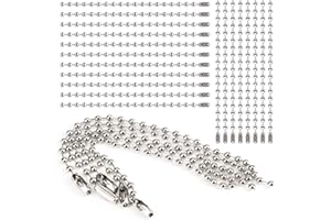 MOZEAT LENS 150 cadenas de bolas de metal con conexión, cadena de bolas de 2,4 mm, cadena de metal para colgar, cadena de bolas de metal con conexión, llavero, accesorios de joyería para bricolaje día hebilla