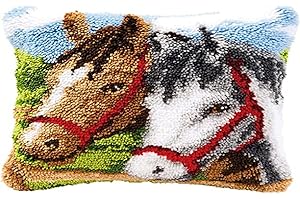 VERVACO Kit coussin au point noué 2 Chevaux