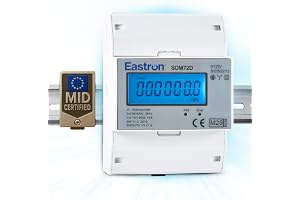 EASTRON SDM72D-MID elmätare – 100 A trefasmätare – 3-fas elmätare – 100 A kWh huvudledning, DIN-skenmonterad – elmätare med b
