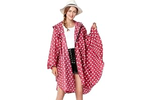 LHHMZ Women Waterproof Rain Poncho Jackets Coats Lightweight Packable Hooded Raincoats Outdoor Rain Cape