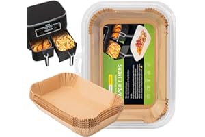 AROMELIVII 100 arkuszy papieru do pieczenia do Ninja Foodi MAX Dual Zone Airfryer AF300EU AF400EU, 20 x 14 cm, papier do pieczenia, wodoodporny, odporny na olej, akcesoria do airfryera do dwukomorowego airfryera