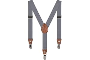 DEBAIJIA Baby Kinder Hosenträger Einfarbig Gürtel Elastisch Leder 3 Clips Jungen Mädchen Hosen Röcke Tutu Shorts Bequem Träger