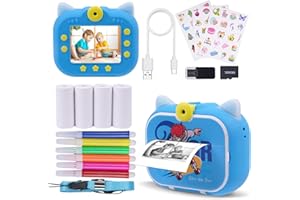 ‎DYNASONIC DYNASONIC Instant Children's Camera (2nd Generation Skater Skater) Digital Photo Camera and Video. 48MP. 2.5k UHD. Included SD card 32 GB, 5 printing papers. Gift for Kids 3-14 years old