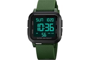 Forrader, Orologio digitale da uomo, sportivo, impermeabile, con retroilluminazione a LED, sveglia, conto alla rovescia, doppio fuso orario, cronometro, 12/24 ore, per uomini, donne, adolescenti