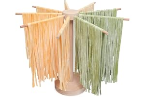 Jokapy Secador de pasta de madera para hasta 4,5 kg de pasta, soporte para pasta con 9 brazos extraíbles, soporte para pasta para secar, soporte para secadora de pasta para cocina en casa (9 raíces)