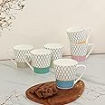 Femora Ceramic Multicolor Cups Set of 6, 180ML, Microwave Safe