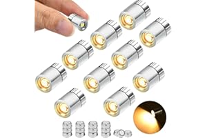 KATELUO 10 Pezzi Mini Luci LED a Batteria, Mini Luci a LED per Casa Delle Bambole, per Case Delle Bambole Giocattoli Vetrine Fai Da Te